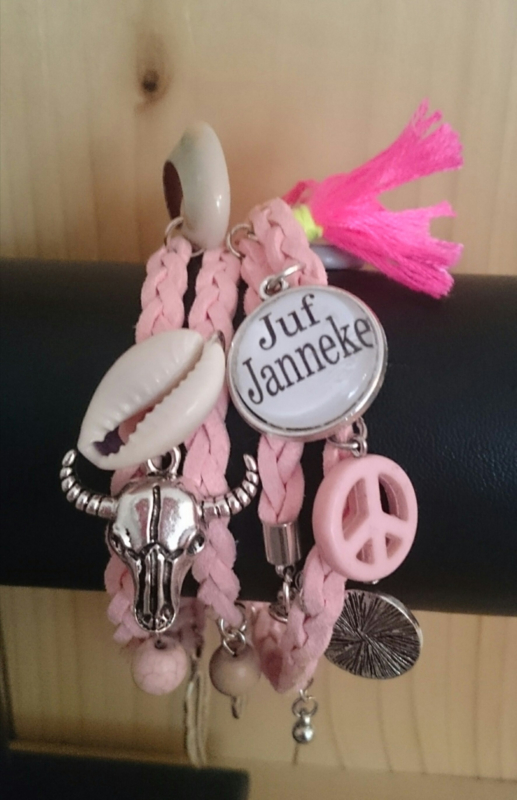 Ibiza armband roze