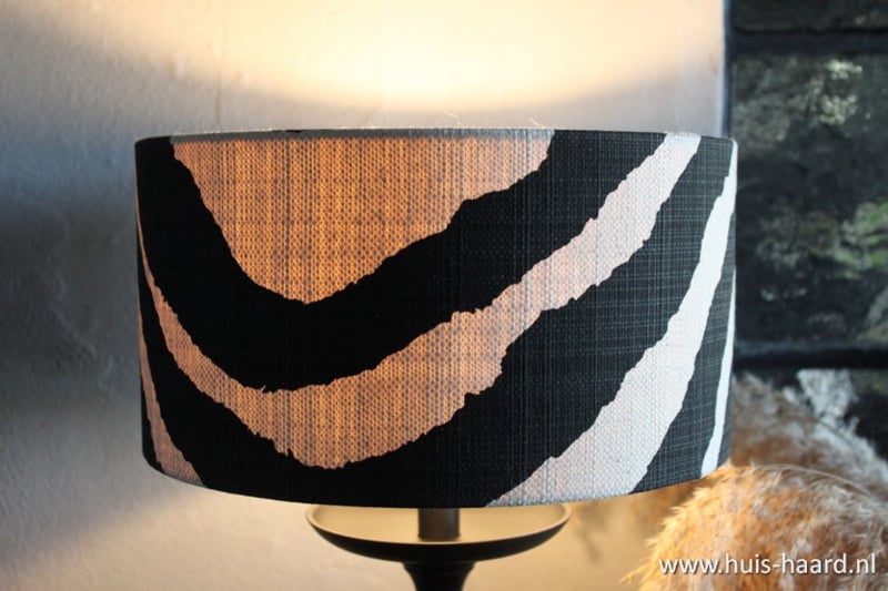 Schotel Slordig pad Lampenkap zwart wit | Lampen | Huis & Haard , webshop in woonaccessoires
