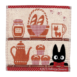 Studio Ghibli Kiki's Delivery Service  Mini Towel Jiji Shelves 25 x 25 cm - Marushin [Nieuw]