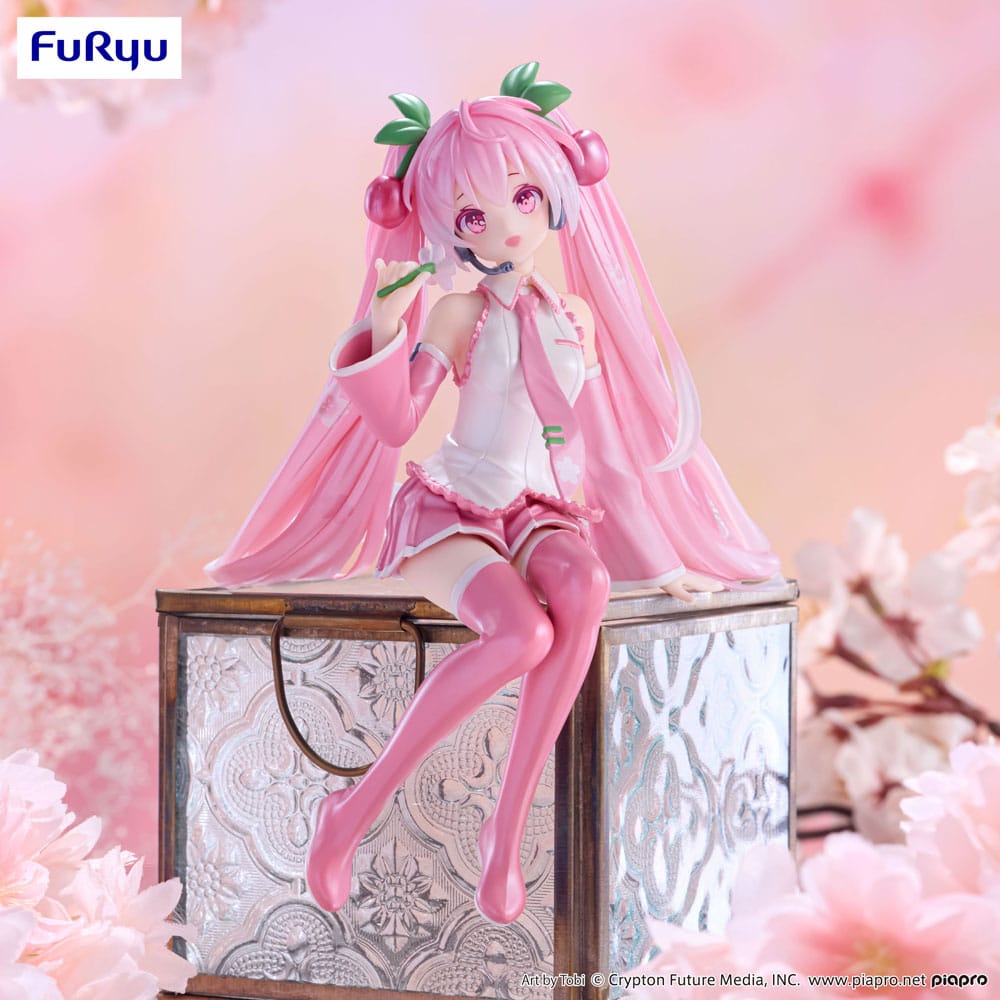 Hatsune Miku Noodle Stopper Figure Sakura Miku 2024 Pearl Color Ver. 15 cm - Furyu [Nieuw]
