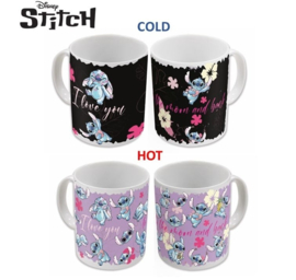 Disney Lilo & Stitch Mok Heat Change I Love You Stitch & Angel 325 ml - Stor [Nieuw]