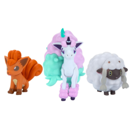 Pokemon Battle Figure Set 3-Pack Wooloo + Vulpix + Galarian Ponyta - Wicked Cool Toys [Nieuw]