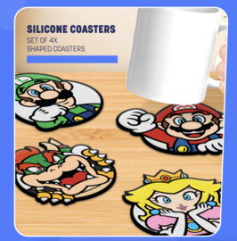 Super Mario Onderzetters Set van 4 stuks (Silicone) - Paladone [Nieuw]