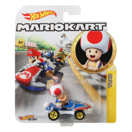 Mario Kart Hot Wheels Diecast Vehicle 1/64 Toad (Standard Kart) 8 cm - Hot Wheels [Nieuw]