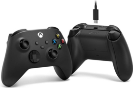 Xbox Controller Wireless + USB C Kabel - Xbox Series X/S (Carbon Black) - Microsoft [Nieuw]