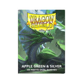 Dragon Shield Matte Dual Apple Green & Silver Sleeves Standard Size (100) [Nieuw]