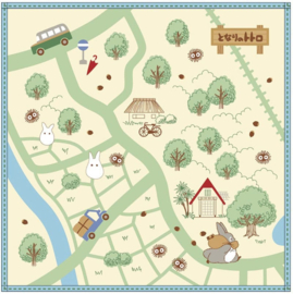 Studio Ghibli My Neighbor Totoro Mini Towel Hiking Map 25 x 25 cm - Marushin [Nieuw]