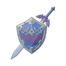 The Legend of Zelda Metal Wall Clock Shield & Sword [Nieuw]