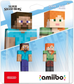 Super Smash Bros Amiibo Steve & Alex - Minecraft [Nieuw]