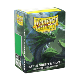 Dragon Shield Matte Dual Apple Green & Silver Sleeves Standard Size (100) [Nieuw]
