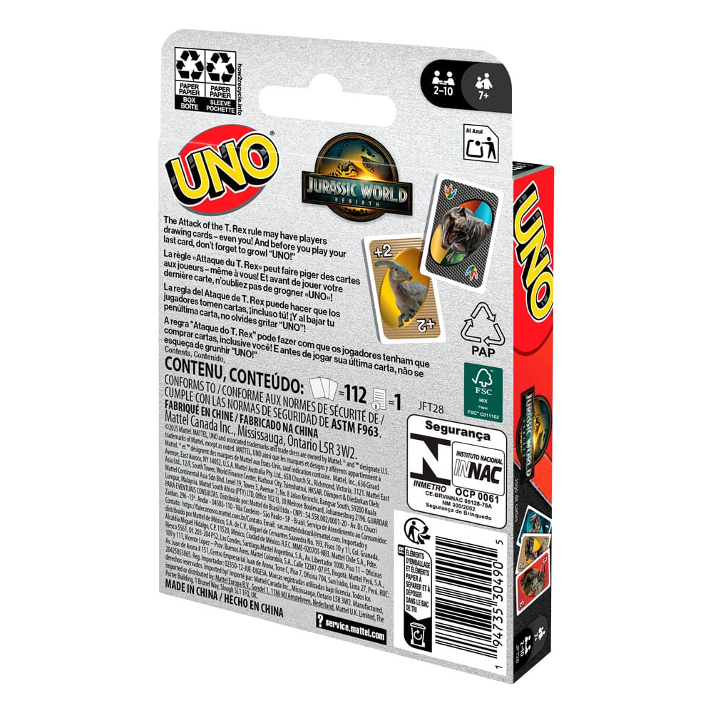 Jurassic World Rebirth Uno Card Game - Mattel [Nieuw]