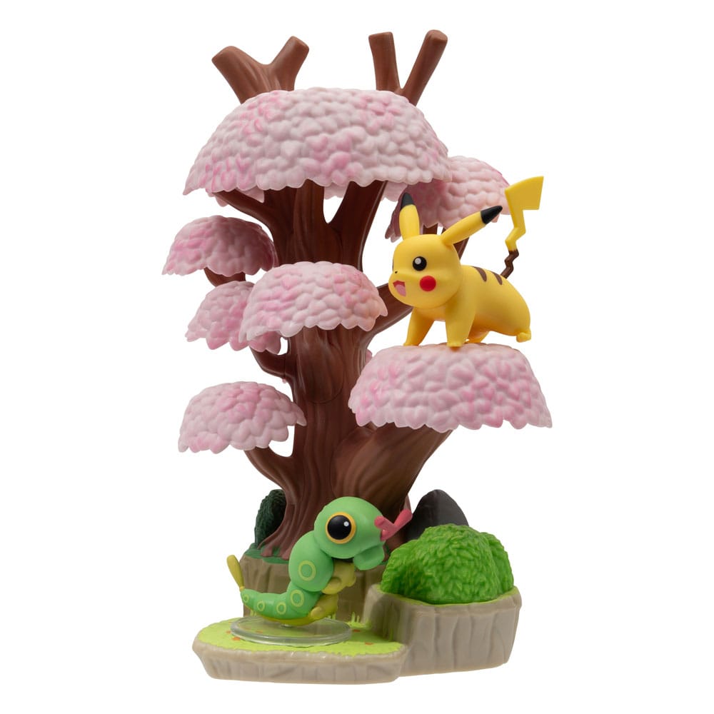 Pokemon Environment Set Spring Forest & Caterpie & Pikachu 15 cm - Jazwares [Nieuw]