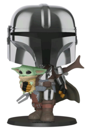 Star Wars The Mandalorian Funko Pop Jumbo Mandalorian With Child 10" Super Sized #380 [Nieuw]