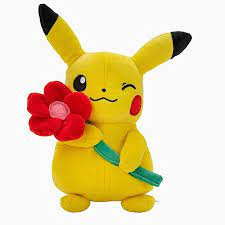Pokemon Knuffel Pikachu Red Flower 20 cm - Wicked Cool Toys [Nieuw]
