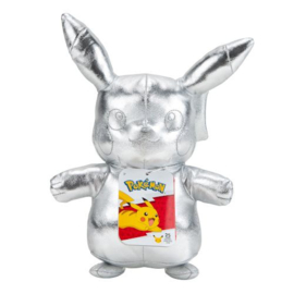 Pokemon 25th Anniversary Knuffel Silver Pikachu (20cm) - Boti/Wicked Cool Toys [Nieuw]