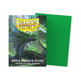 Dragon Shield Matte Dual Apple Green & Silver Sleeves Standard Size (100) [Nieuw]