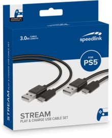 Stream Play + Charge USB-C Kabel Set - Zwart (PS5/Nintendo Switch/Xbox Series X|S) - Speedlink [Nieuw]