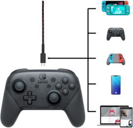USB naar USB-C Kabel Play & Charge (2.4 Meter) Gewoven Kabel - PDP [Nieuw]
