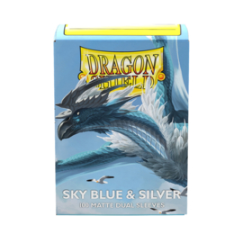 Dragon Shield Matte Dual Sky Blue & Silver Sleeves Standard Size (100) [Nieuw]