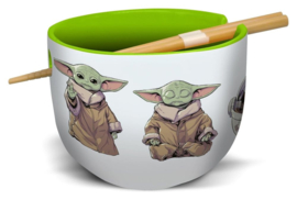 Star Wars: The Mandalorian Ramen Bowl with Chopsticks Grogu - Stor [Nieuw]