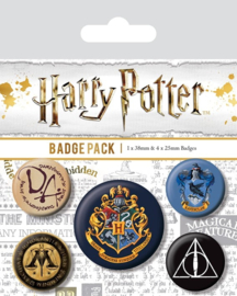 Harry Potter Button Pack Hogwarts 5 Pack [Nieuw]