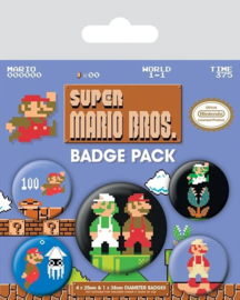 Nintendo Button Pack Super Mario Bros 5 Pack [Nieuw]