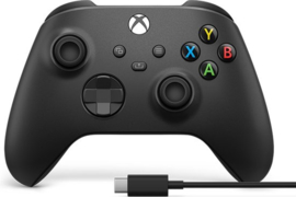 Xbox Controller Wireless (Carbon Black) + USB C Kabel (Carbon Black) Xbox Series X|S en Xbox One - Microsoft [Nieuw]