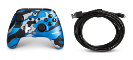 Xbox Controller Wired - Metalic Blue Camo (Series X & S - Xbox One) - Power A [Nieuw]