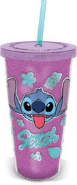 Disney Lilo & Stitch Fashion Straw Tumbler Purple Glitter 560 ml - Stor [Nieuw]