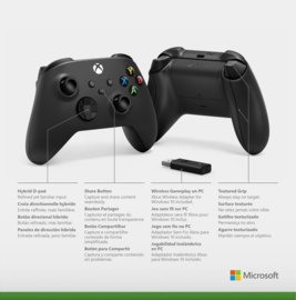 Xbox Controller Wireless + Bluetooth Adapter - Xbox Series X/S (Carbon Black) - Microsoft [Nieuw]