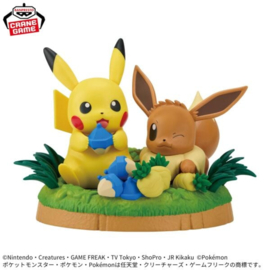 Pokemon Diorama PVC Figure Pikachu & Eevee - Banpresto [Nieuw]