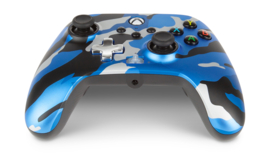 Xbox Controller Wired - Metalic Blue Camo (Series X & S - Xbox One) - Power A [Nieuw]