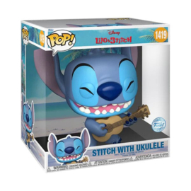 Disney Lilo & Stitch Funko Pop Stitch With Ukelele 10" Super Sized #1419 [Nieuw]