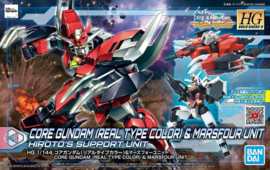 Gundam Model Kit HG 1/144 Core Gundam (Real Type Color) & Marsfour Unit Hiroto's Support Unit - Bandai [Nieuw]