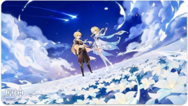 Genshin Impact Desk Mat Aether & Lumine Twin Stars on Floral Sea 70 x 40 cm - MiHoYo [Pre-Order]