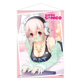 Super Sonico Wallscroll Super Sonico on her Laptop 50 x 70 cm [Nieuw]