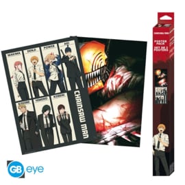 Chainsaw Man Poster Set Chibi 52x38 cm - ABYstyle [Nieuw]