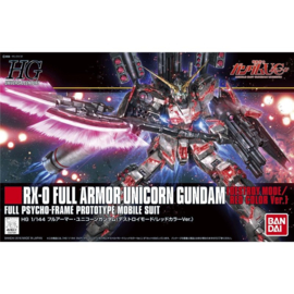 Gundam Model Kit HG 1/144 RX-0 Full Armor Unicorn Gundam [Destroy Mode] Red Color Ver. - Bandai [Nieuw]