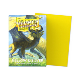 Dragon Shield Dual Yellow & Silver Sleeves Standard Size (100) [Nieuw]
