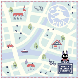 Studio Ghibli Kiki's Delivery Service Mini Towel City Map 25 x 25 cm - Marushin [Nieuw]