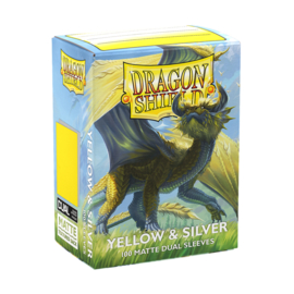 Dragon Shield Dual Yellow & Silver Sleeves Standard Size (100) [Nieuw]