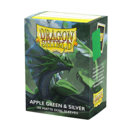 Dragon Shield Matte Dual Apple Green & Silver Sleeves Standard Size (100) [Nieuw]