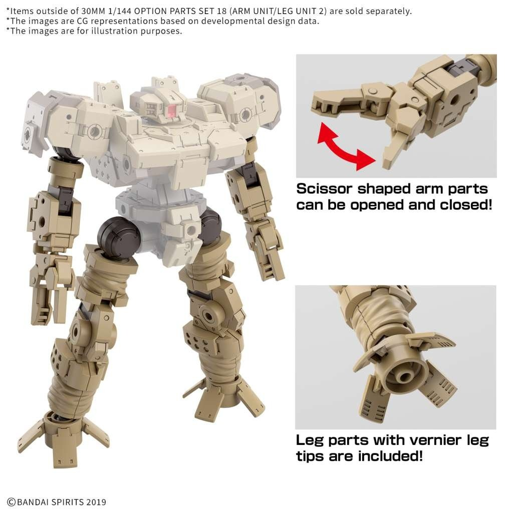 30mm Model Kit 1/144 Option Parts Set 18 Arm Unit/Leg Unit 2 - Bandai [Nieuw]