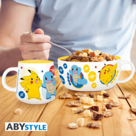 Pokemon Breakfast Set Mug + Bowl Pikachu & Kanto Starters - Abystyle [Nieuw]