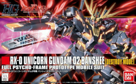 Gundam Model Kit HG 1/144 RX-0 Unicorn Gundam 02 Banshee (Destroy Mode) Full Psycho-Frame Prototype Mobile Suit - Bandai [Nieuw]