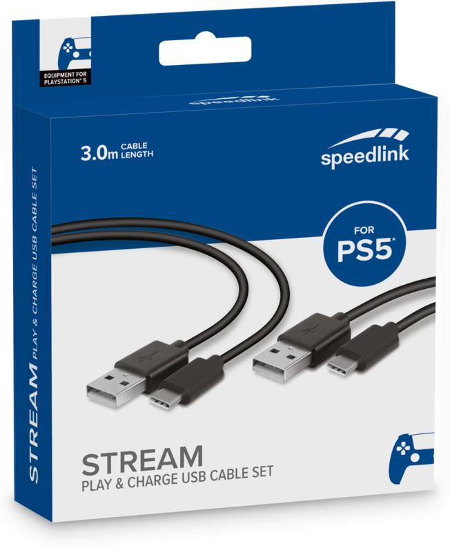 USB C Kabel Play & Charge 3 Meter (Set van 2) - Speedlink [Nieuw]