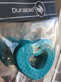 Durable bijtring hart kleur blauw