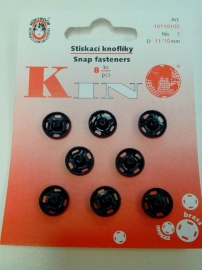Drukknopen 10 mm zwart