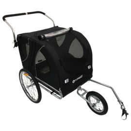 TOPMAST EASY FLOW HONDENFIETSKAR - MET JOGGER FUNCTIE - OPVOUWBAAR - ZWART - LARGE-Gratis Verzending