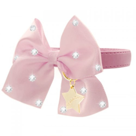 Funkylicious Halsband Roze Grote Strik Big Bow S\M 26-30 cm